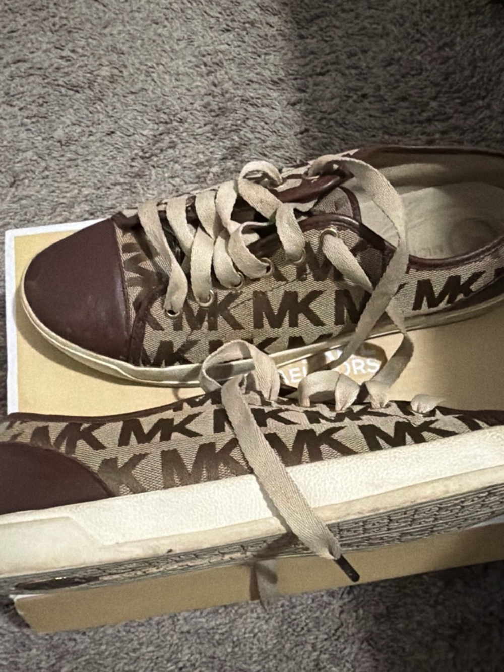 Michael Kors Mocha Monogram Jacquard Sneakers
